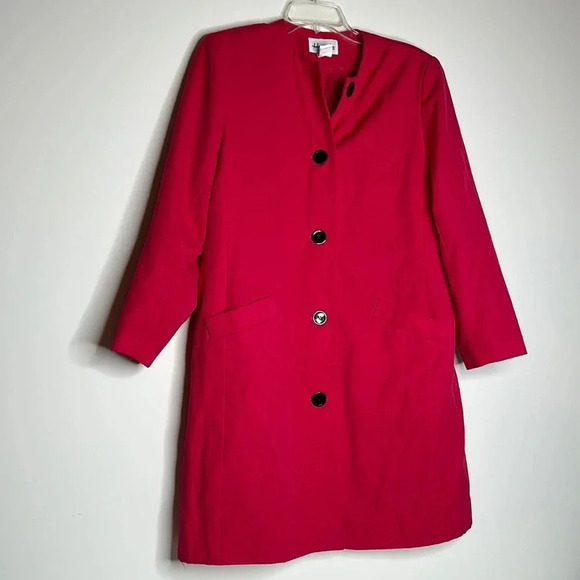 Henry Lee | women’s beautiful vintage magenta button coat | size 10 - Picture 1 of 4